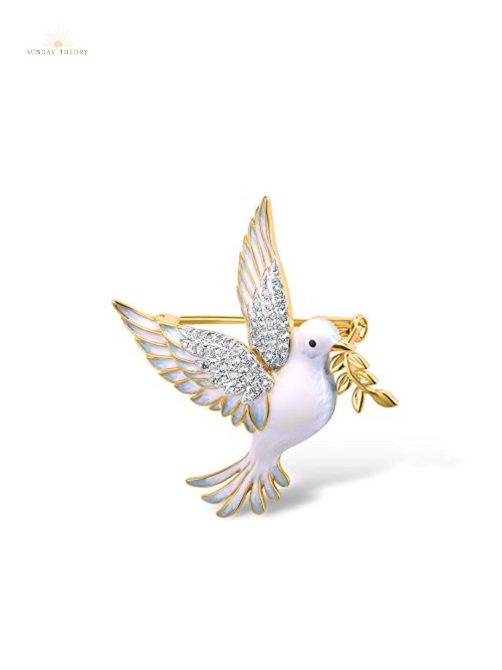 925 Sterling Silver Enamel Bird Brooch Pin for Women
